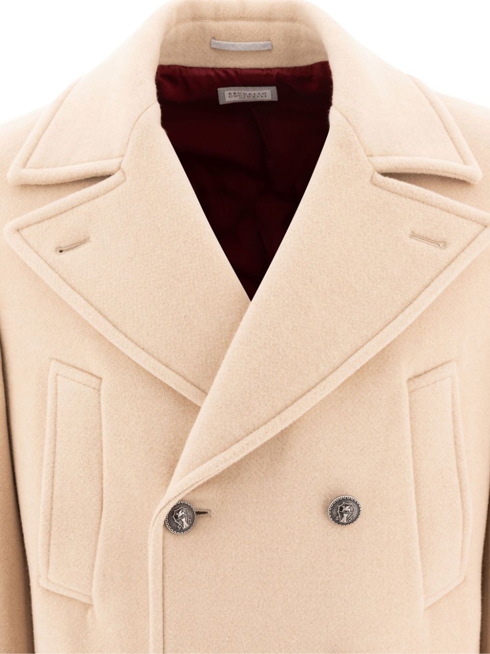 Shop Brunello Cucinelli Wool Coat In Neutrals