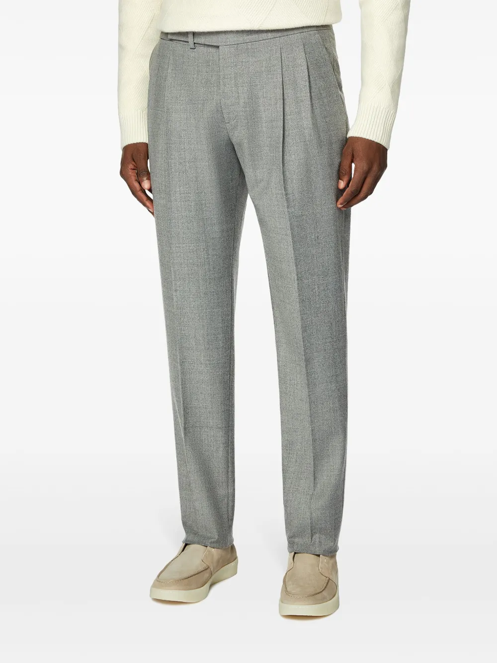 Boggi Milano Pantalon met geplooid detail Grijs