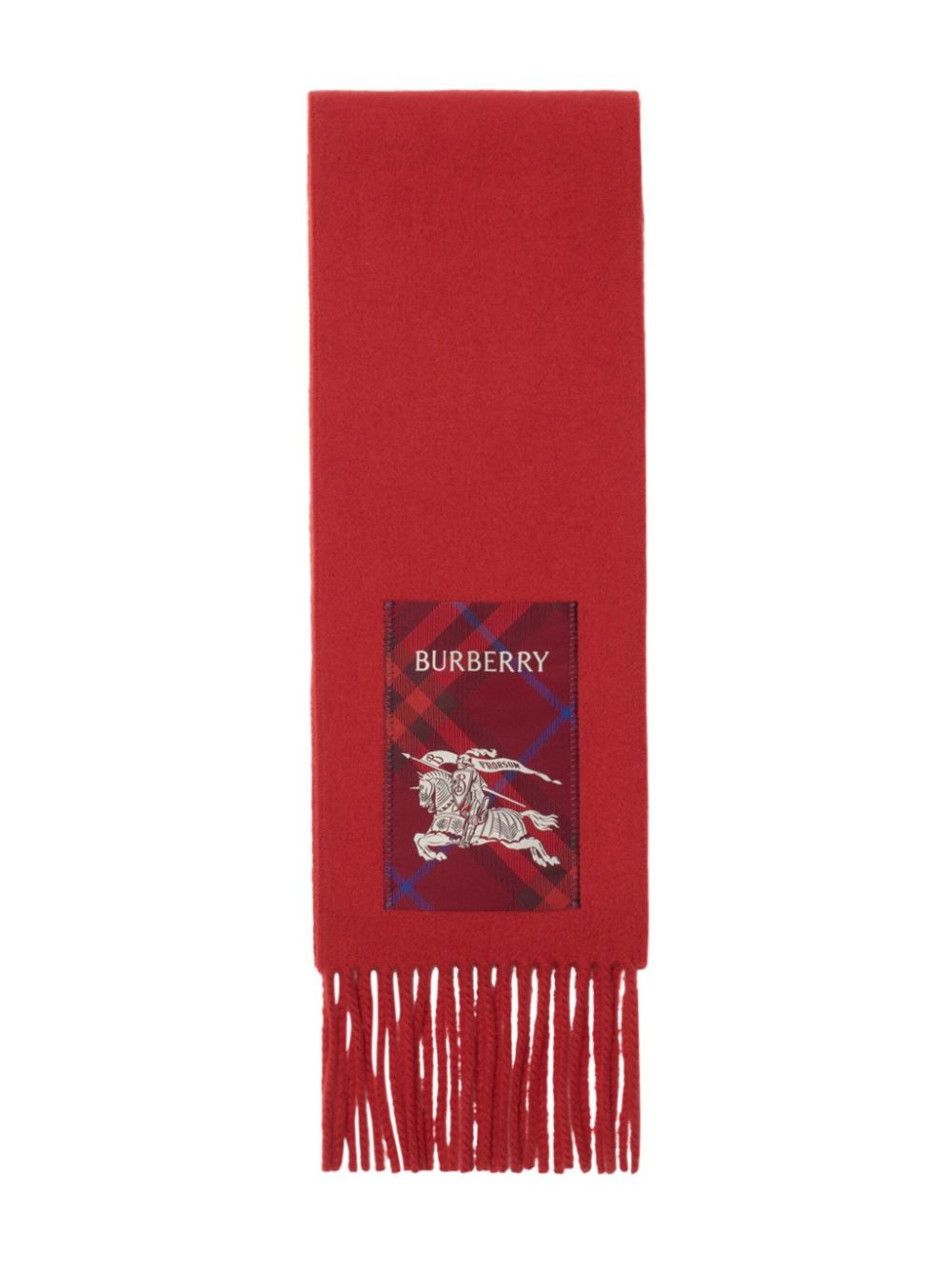 Burberry check-label cashmere scarf - Rood