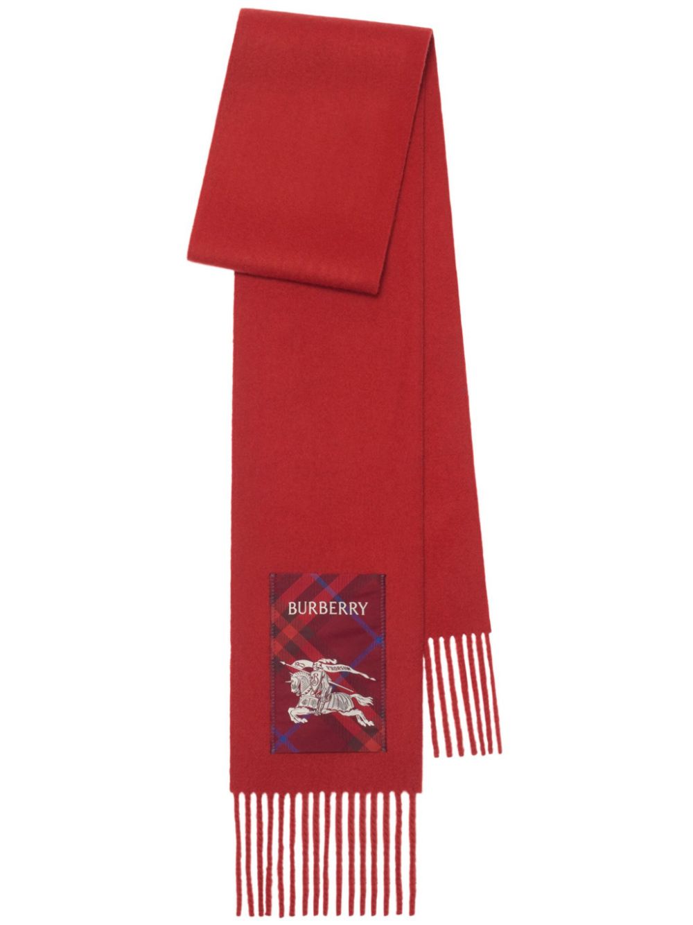 Burberry Check-label Cashmere Scarf In Red