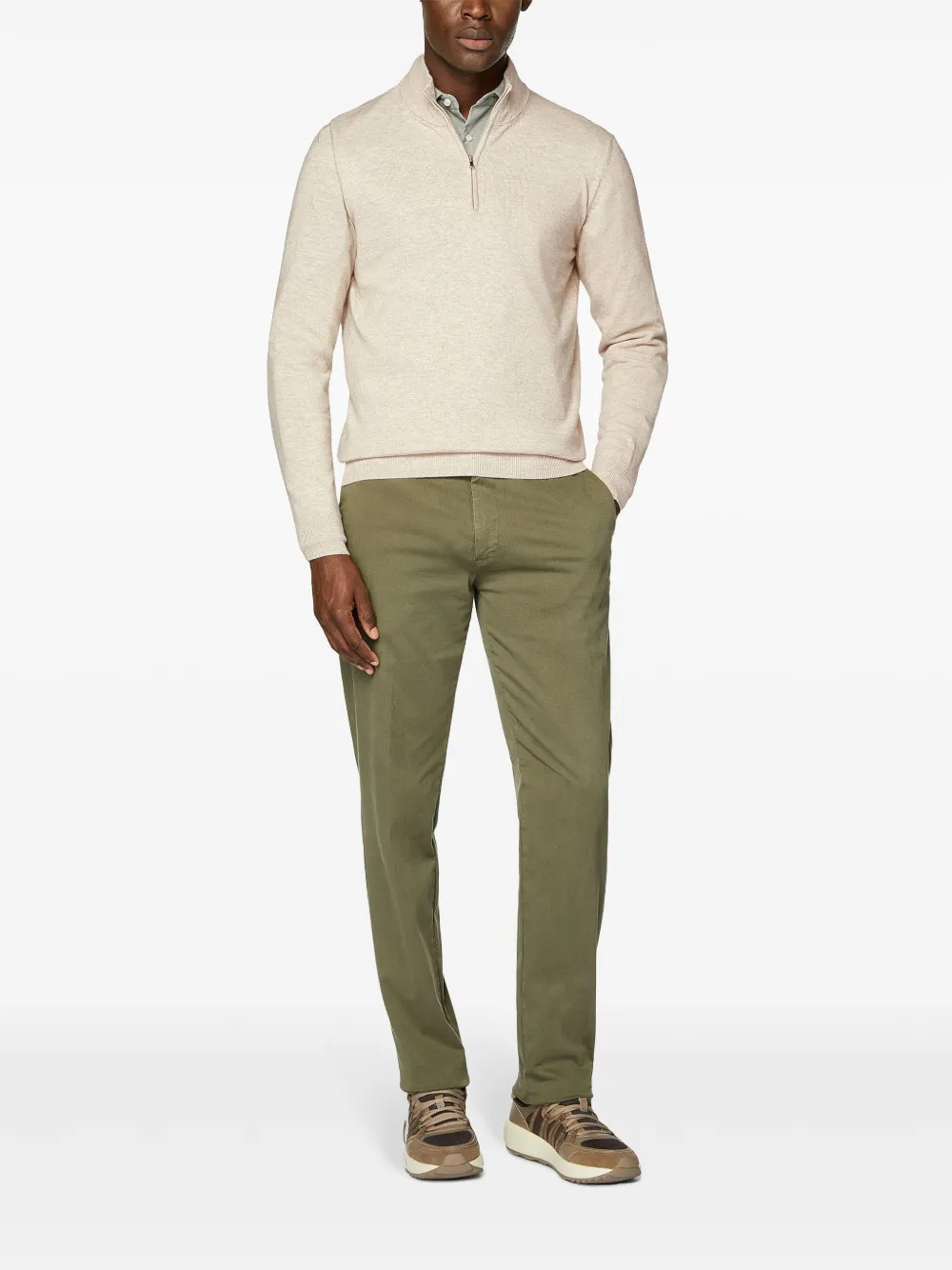Boggi Milano half-zip cashmere sweater - Beige