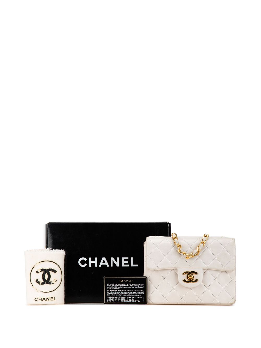 Affordable HOT SALE CHANEL 1989-1991 Mini Square Classic Lambskin Single Flap crossbody bag Women