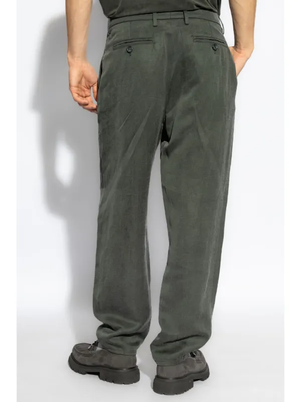 Giorgio Armani pleat-detail Trousers | Green | FARFETCH