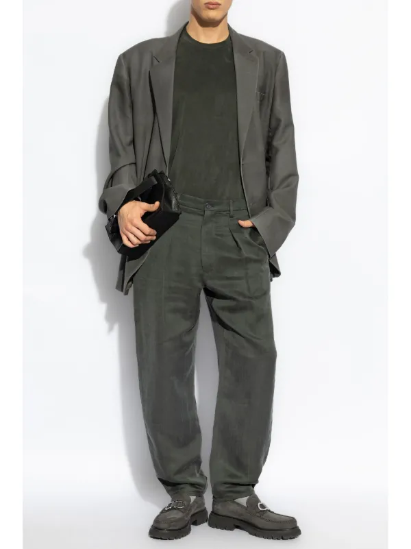 Giorgio Armani pleat-detail Trousers | Green | FARFETCH
