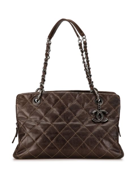 HOT SALE CHANEL 2013-2014 Small Quilted Caviar Chic tote bag Women