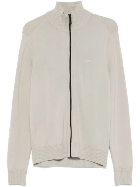 BOSS logo-embroidered cardigan