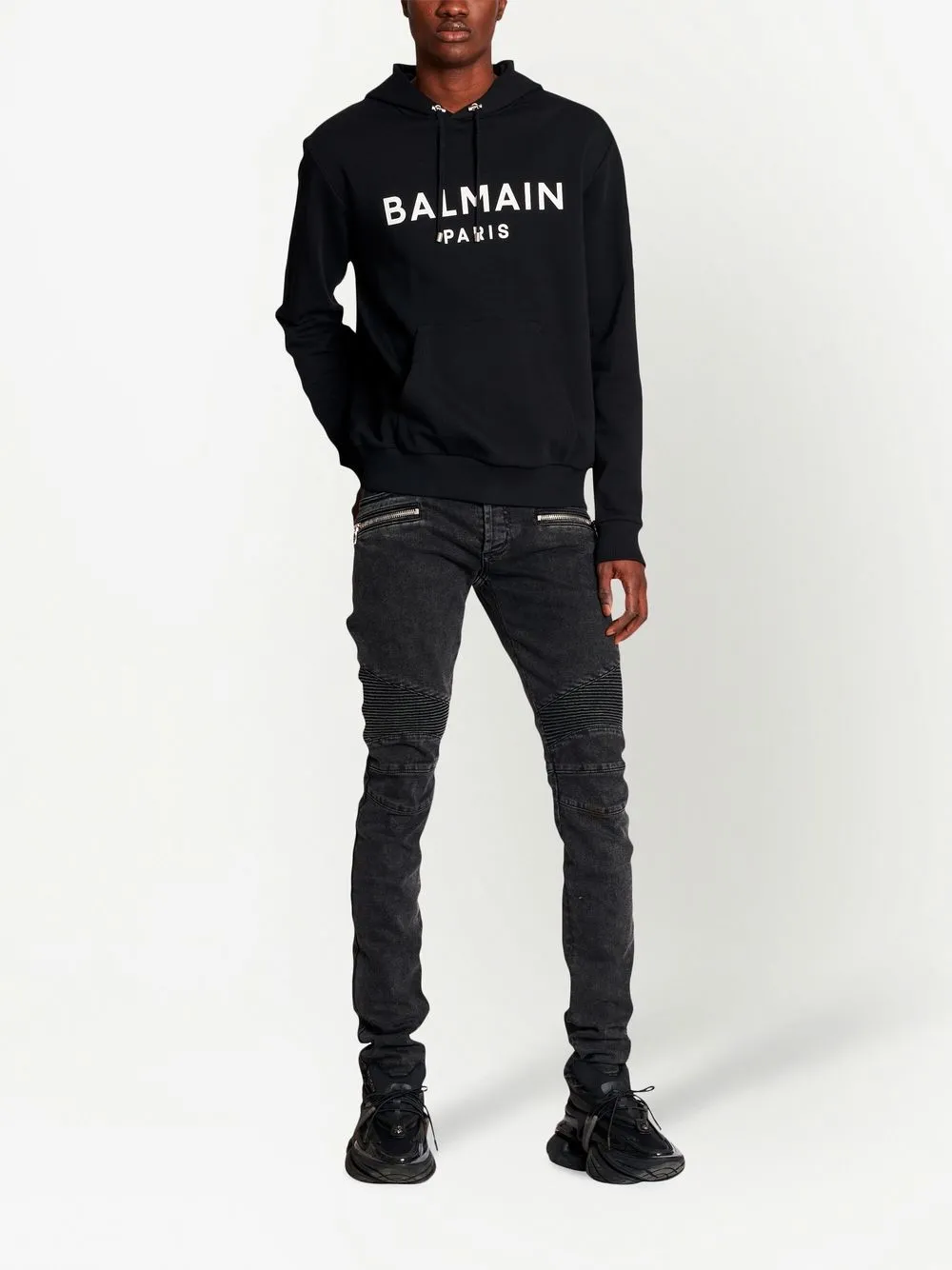 Balmain logo-print hoodie | Black | Image 1
