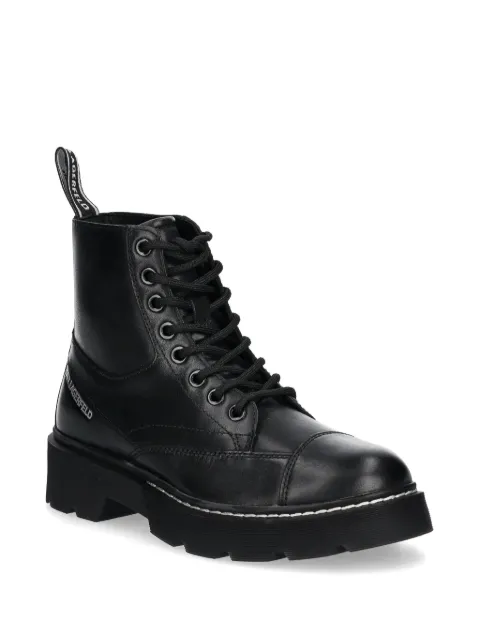 Karl Lagerfeld logo-embossed combat boots KL40450 - 1