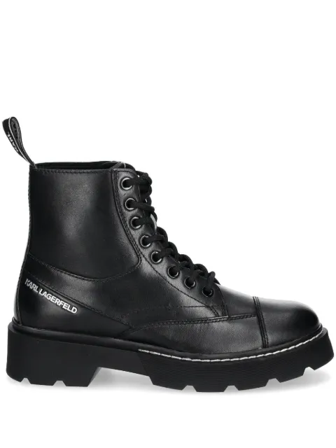 Karl Lagerfeld logo-embossed combat boots KL40450 - 0