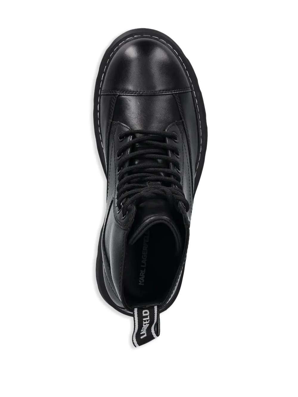 Karl Lagerfeld logo-embossed combat boots Black