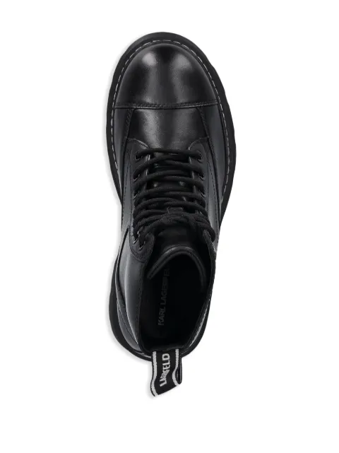 Karl Lagerfeld logo-embossed combat boots KL40450 - 3
