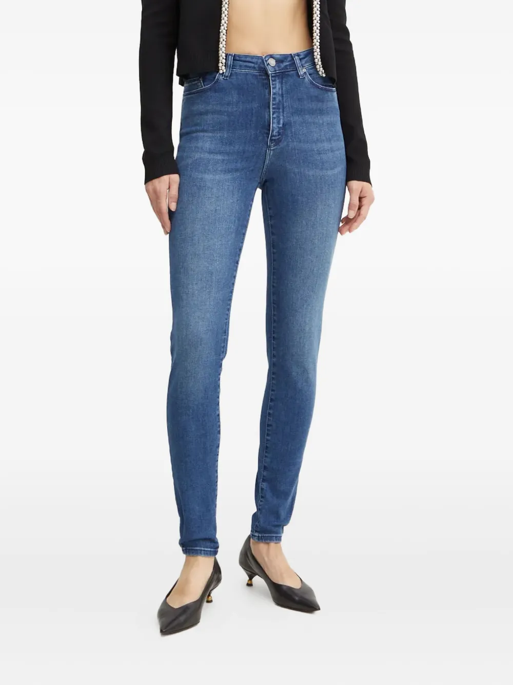 Karl Lagerfeld Jeans met verfraaide zak Blauw