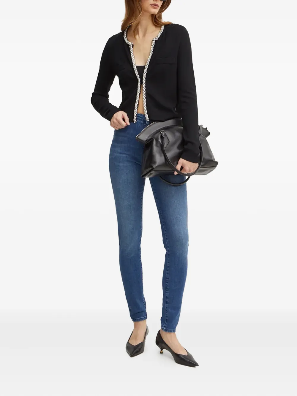 Karl Lagerfeld embellished-pocket jeans - Blauw