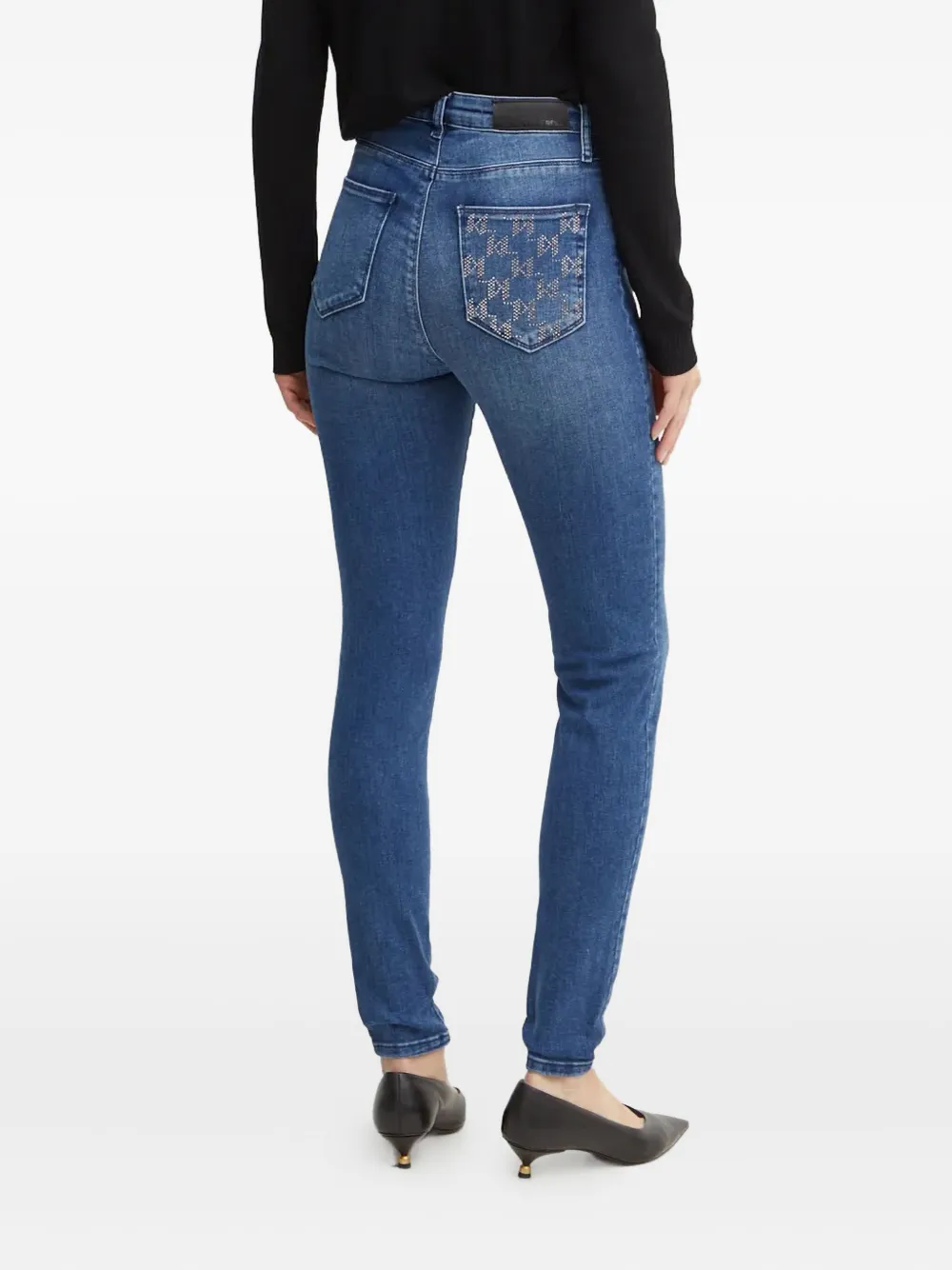 Karl Lagerfeld Jeans met verfraaide zak Blauw