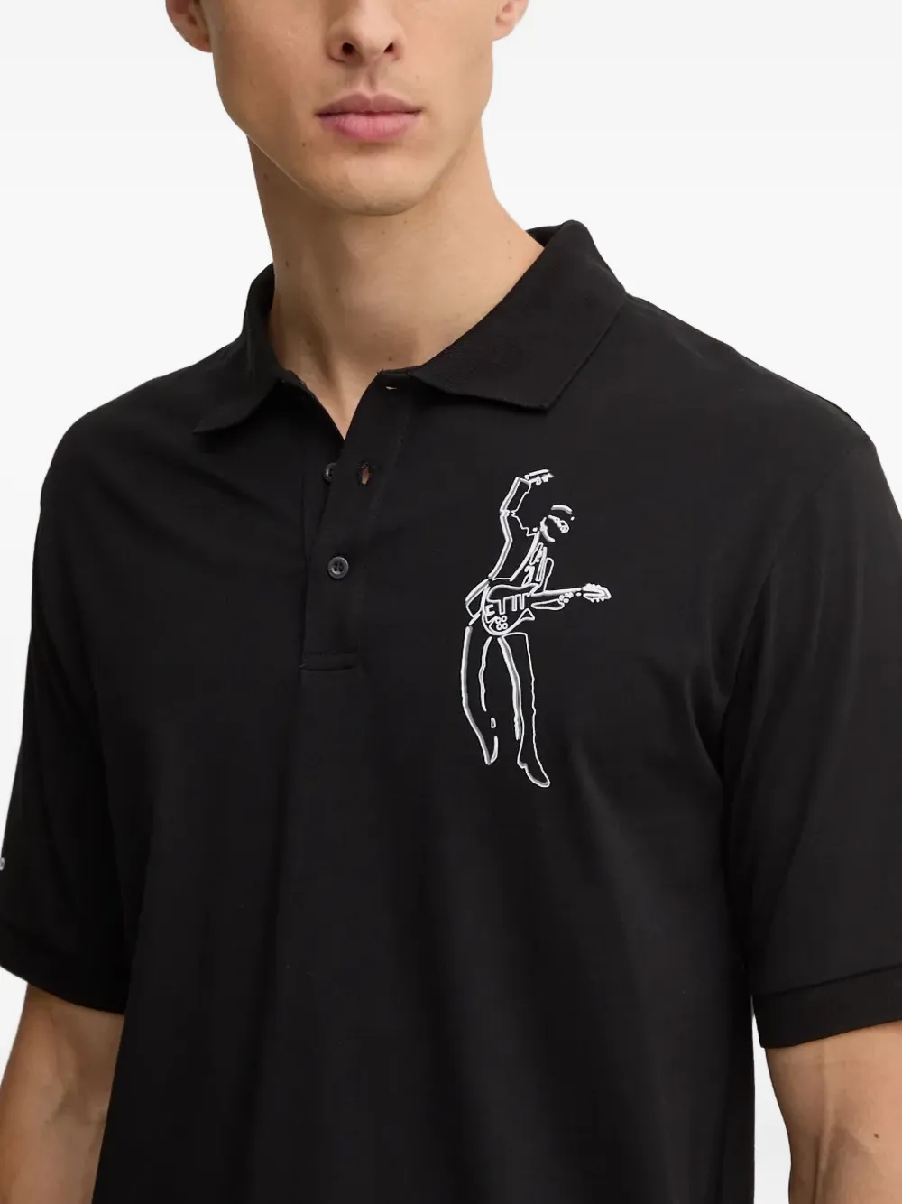 Karl Lagerfeld Poloshirt met grafische print Zwart
