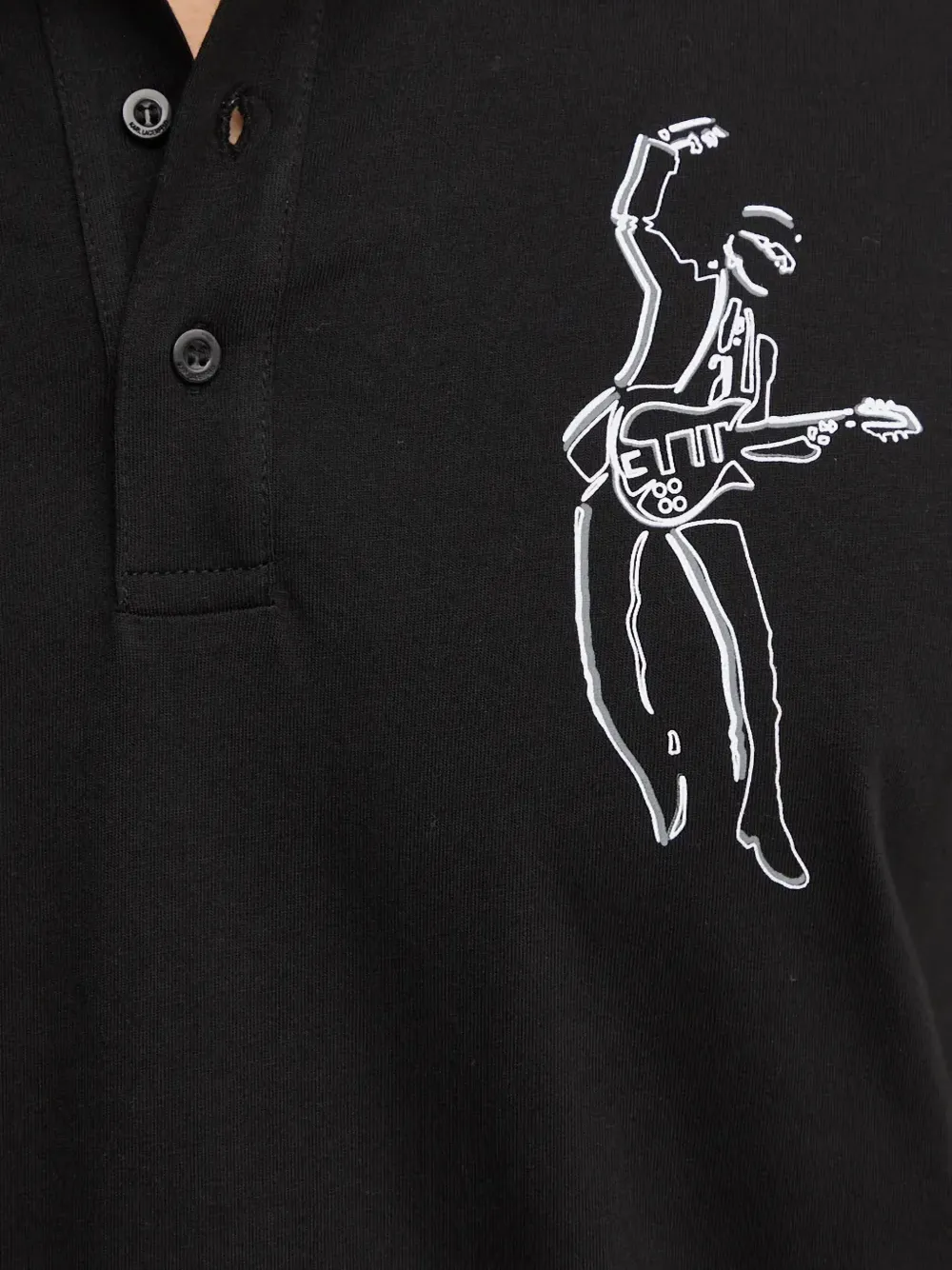 Karl Lagerfeld Poloshirt met grafische print Zwart