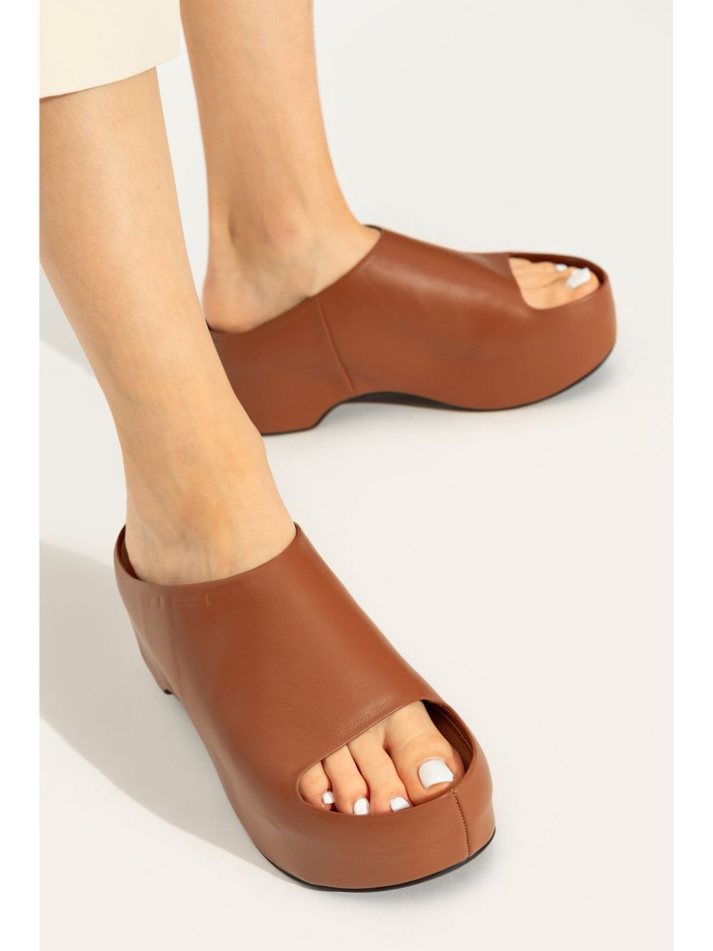 Marni leather mules - Bruin