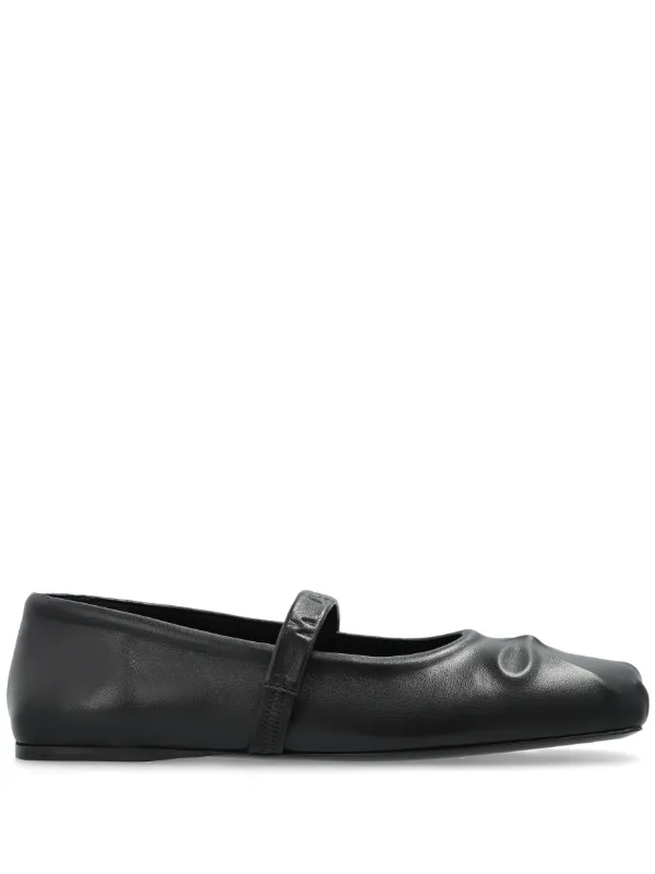 バレエシューズ MARNI Square Toe Ballerinas Marni Ballet bow lace-up shoes | The Fashion Square