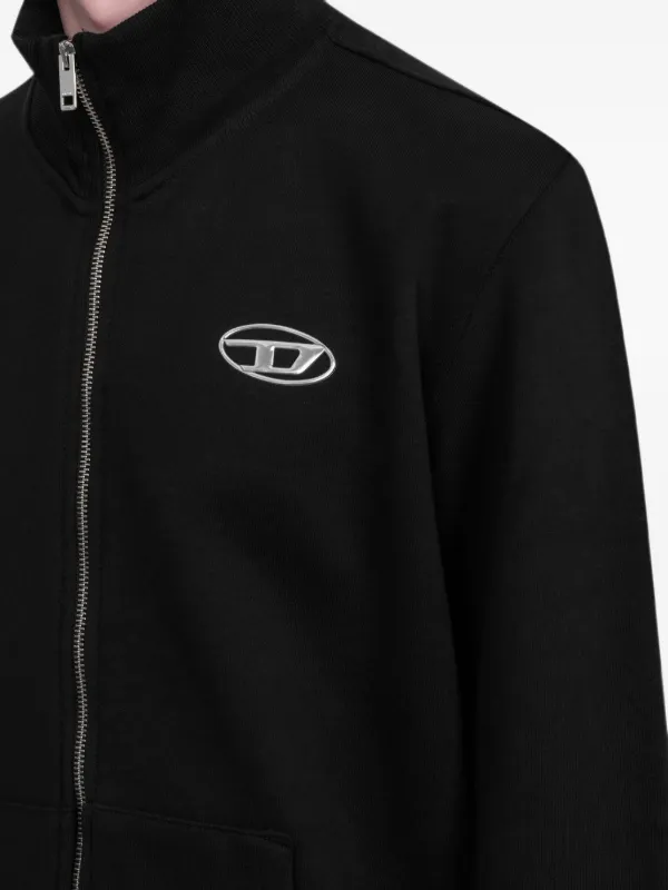 Diesel zip-up Sweatshirt With Metallic Logo | Black | FARFETCH
