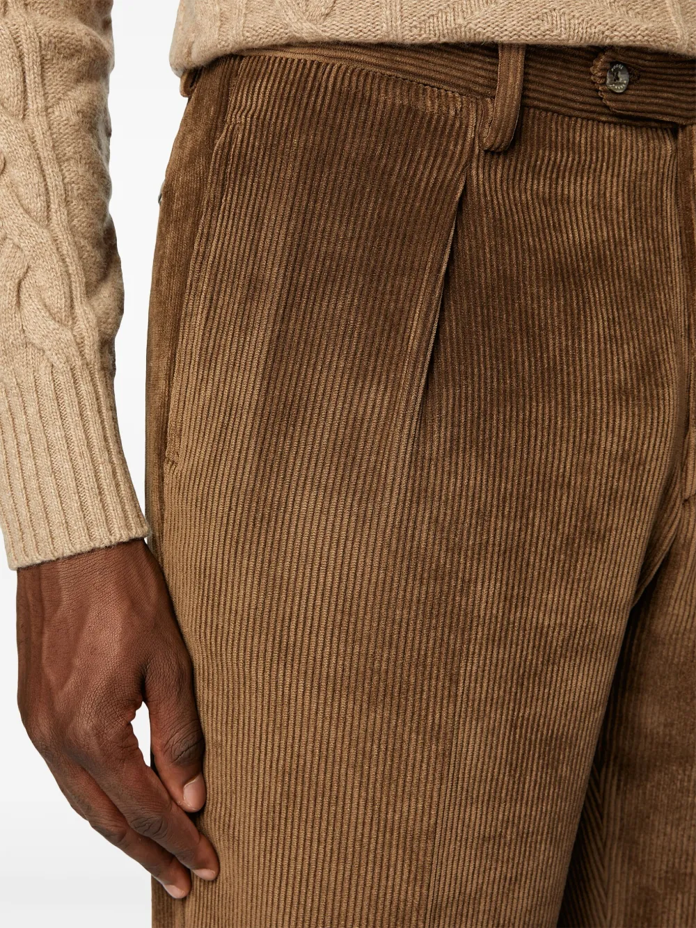 Boggi Milano Ribfluwelen broek Bruin