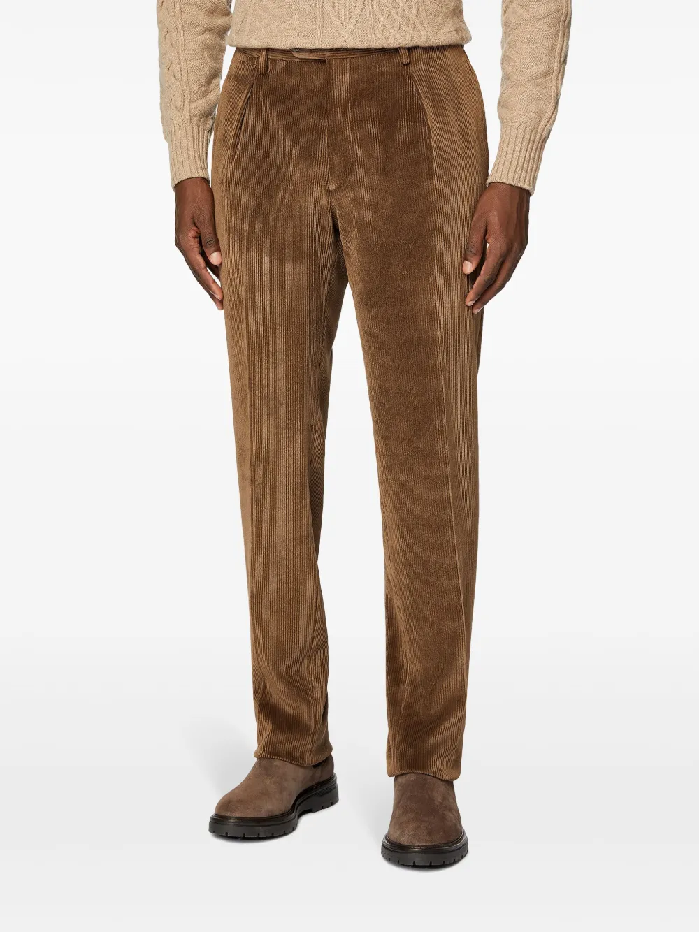 Boggi Milano Ribfluwelen broek Bruin