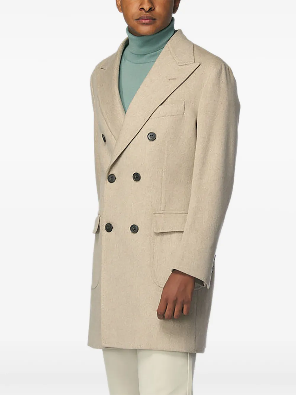 Shop Brian Dales Felted Coat In Nude
