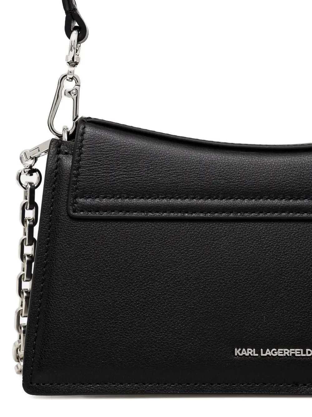 Karl Lagerfeld logo-appliqué shoulder bag - Zwart