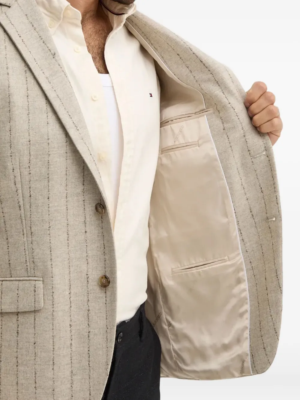 Karl Lagerfeld Blazer met krijtstreep Beige