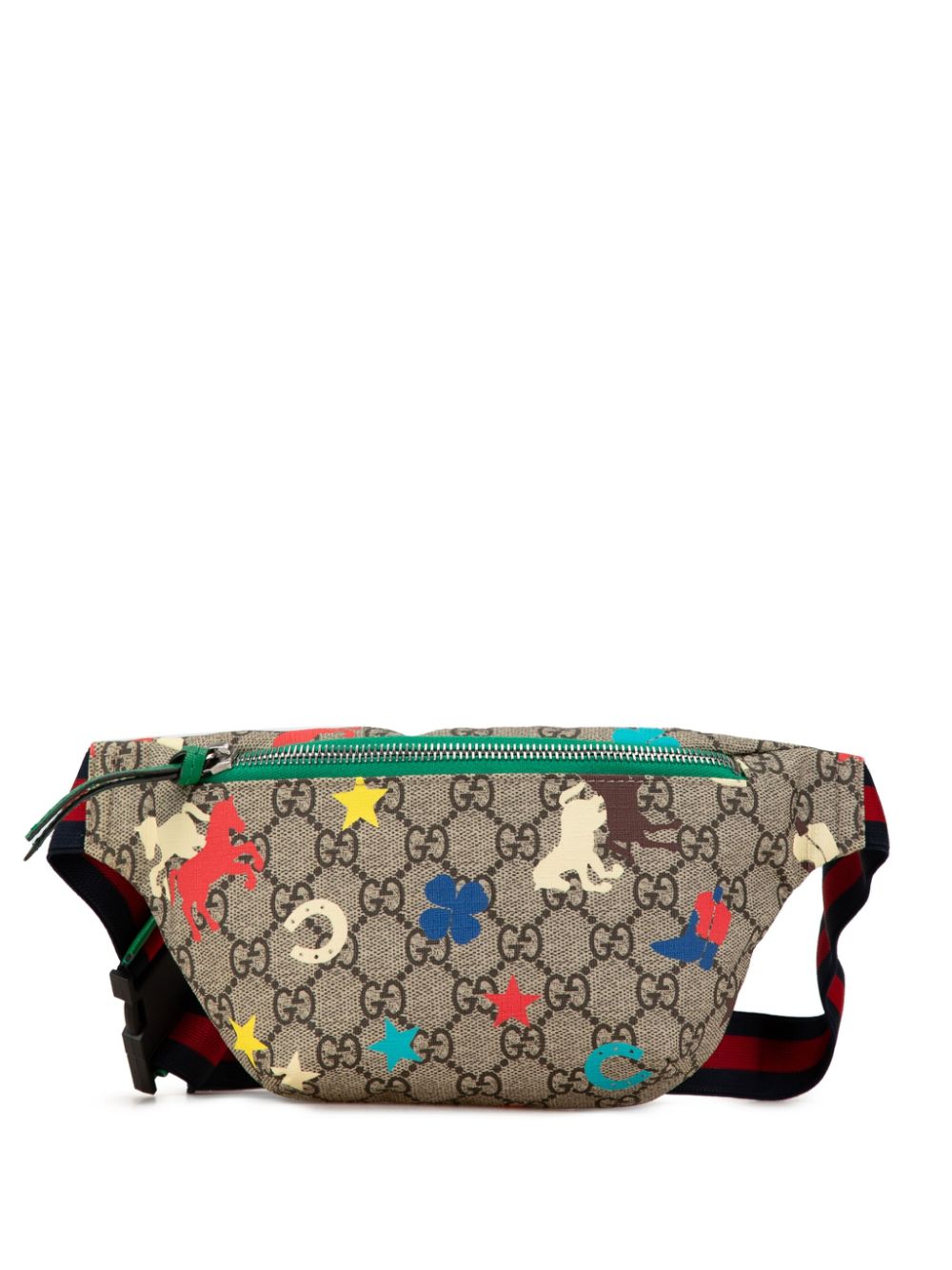 Pre-owned Gucci 2000-2015 Gg Supreme Kids Ranch Belt Bag In Brown