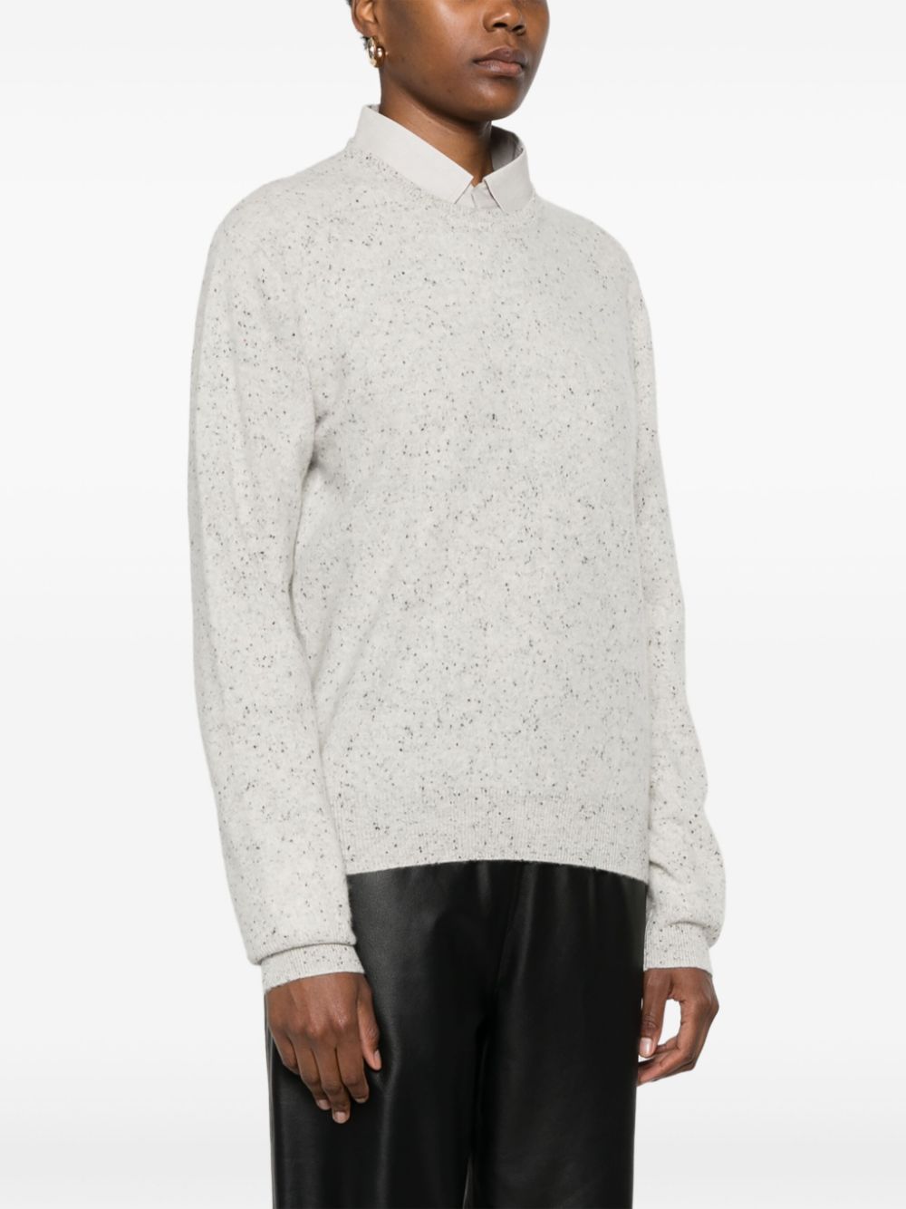 Shop Frenckenberger Speckle-knit Sweater In Grey