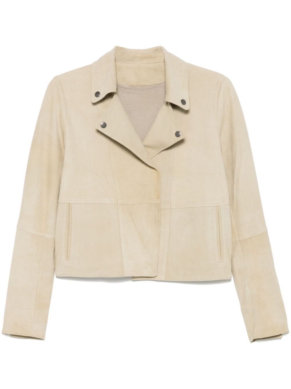 Frenckenberger Suede Jacket In Neutral