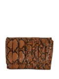Themoirè snakeskin-effect clutch bag - Brown
