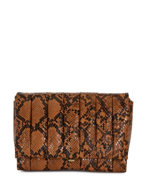 Themoirè snakeskin-effect clutch bag