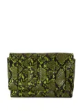 Themoirè snakeskin-effect clutch bag - Green
