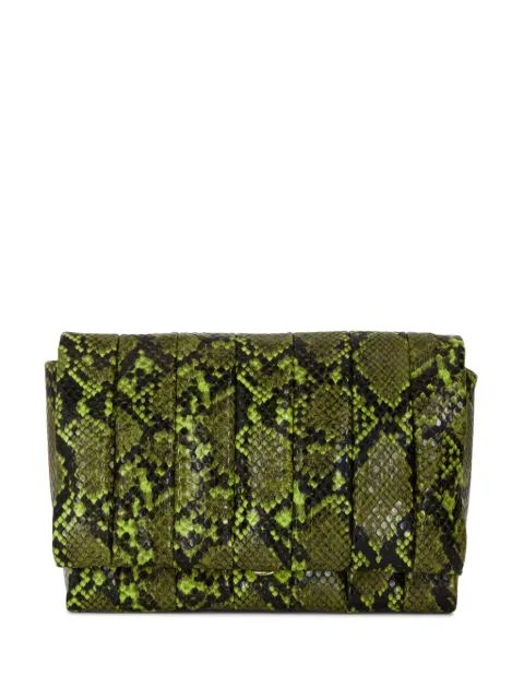 Themoirè snakeskin-effect clutch bag