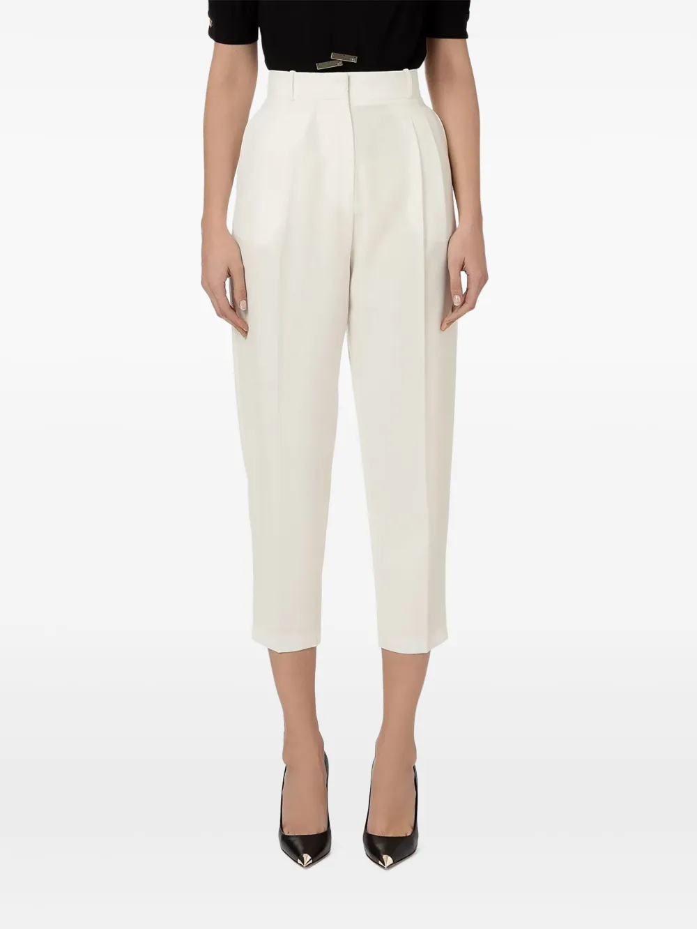 Elisabetta Franchi Broek met logoplakkaat Wit