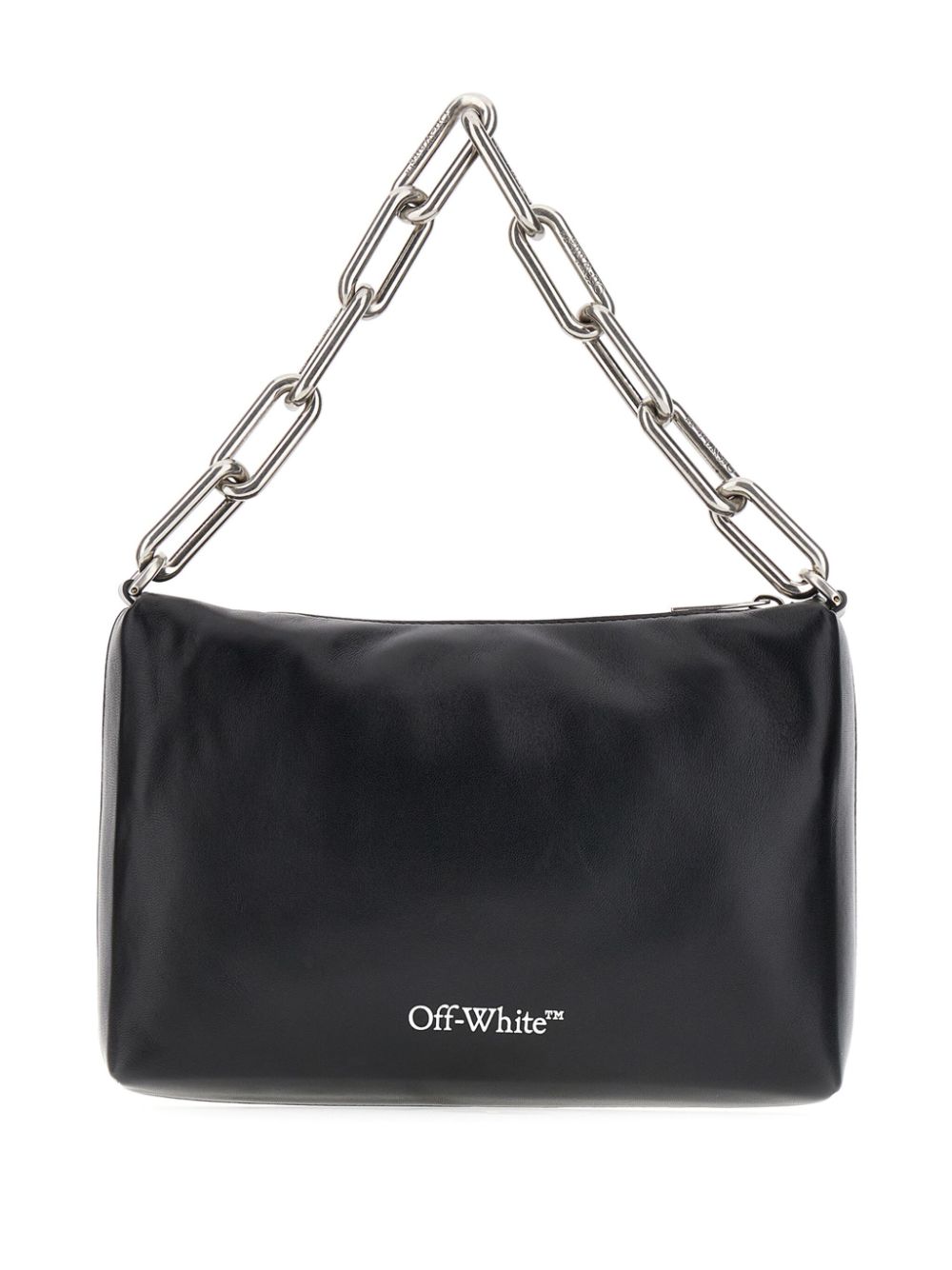 Off-White logo-print leather tote bag - Zwart