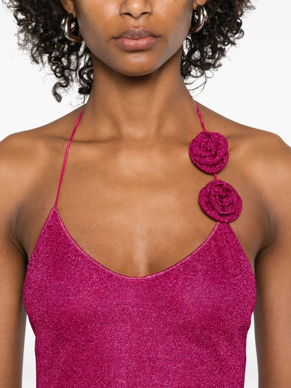 Shop Oseree Lumière Rose Top In Rosa