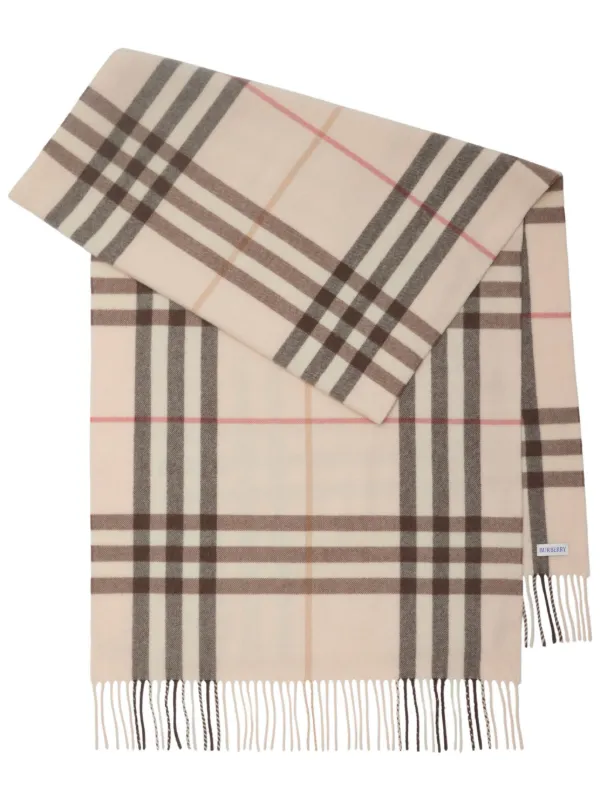 Burberry wide check Cashmere Scarf Neutrals FARFETCH IE