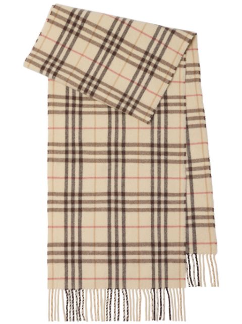 Burberry check pattern cashmere scarf Men