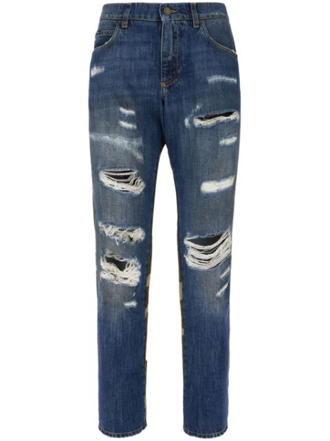 Dolce & Gabbana camouflage-panelled jeans Men