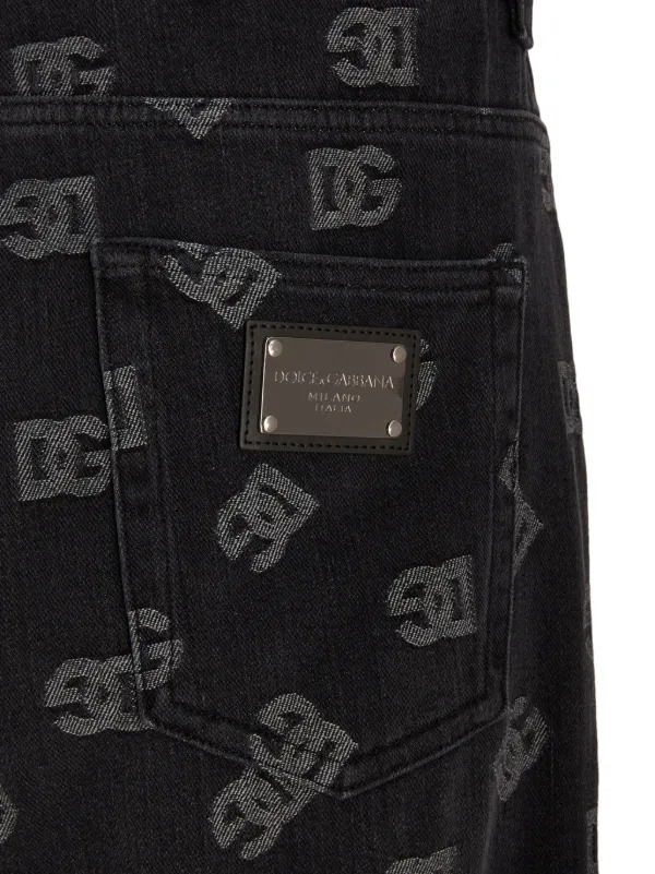 Dolce & Gabbana monogram-pattern Jeans | Black | FARFETCH