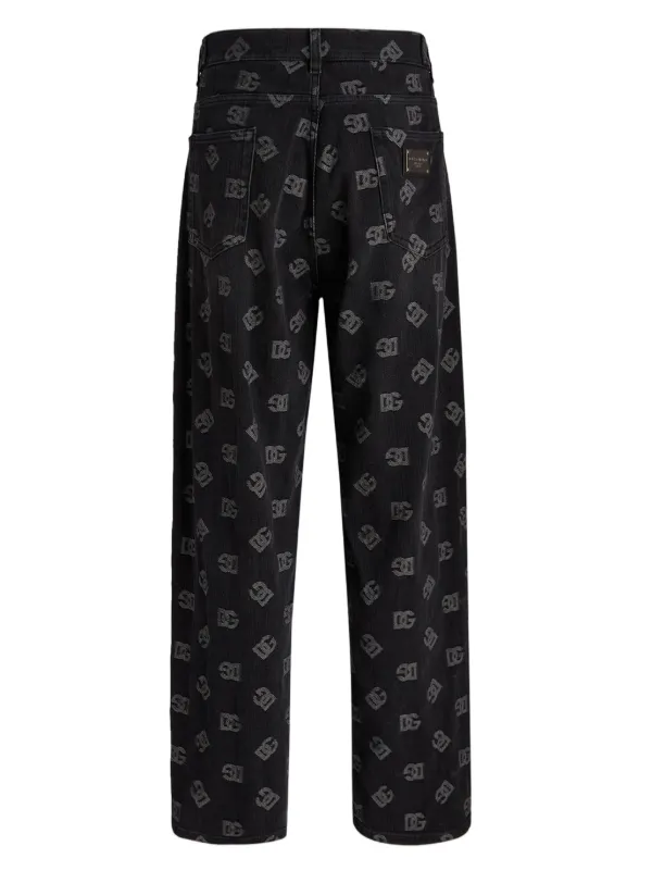 Dolce & Gabbana monogram-pattern Jeans | Black | FARFETCH