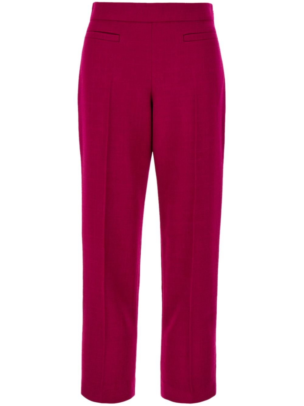 Shop Fendi Wool-blend Cropped Trousers In Red