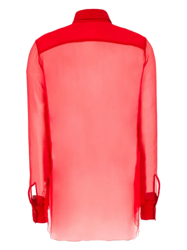 ERMANNO シルクブラウス Ermanno Scervino シルク ブラウス | レッド | FARFETCH JP