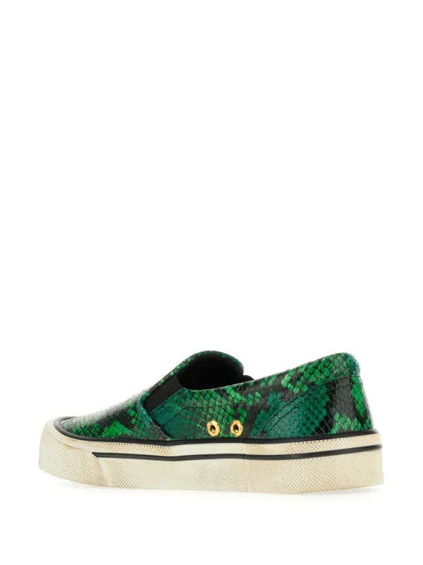 Bally printed slip on sneakers men Nappa Leather Leather Rubber 39 Green