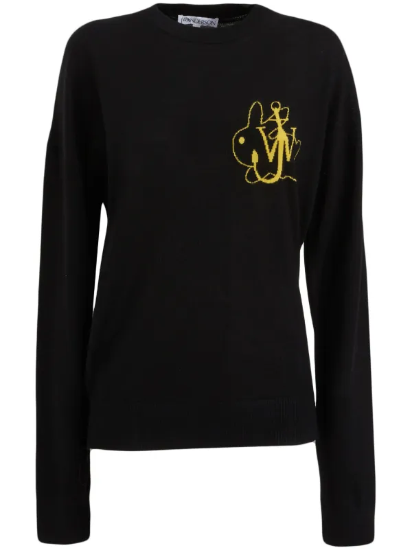 JW Anderson logo print Jumper Black FARFETCH PL