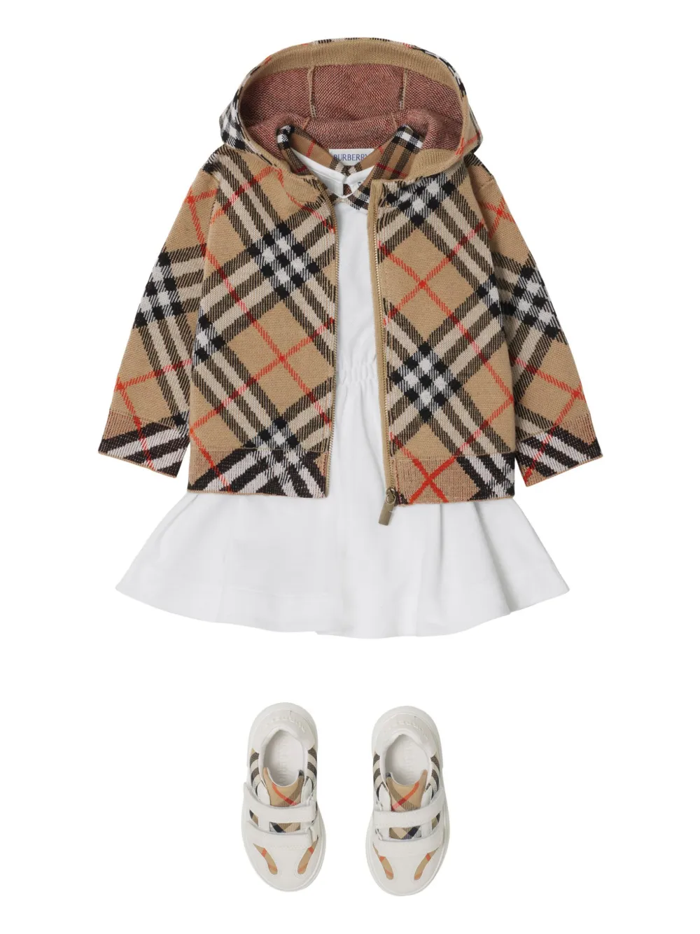 Burberry Vintage Check Wool Hoodie In Brown