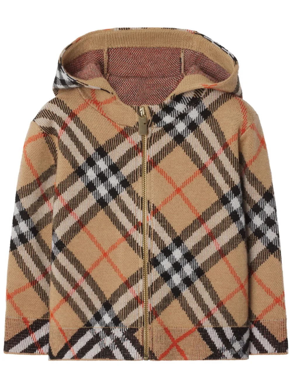 Burberry Vintage Check Wool Hoodie In Brown