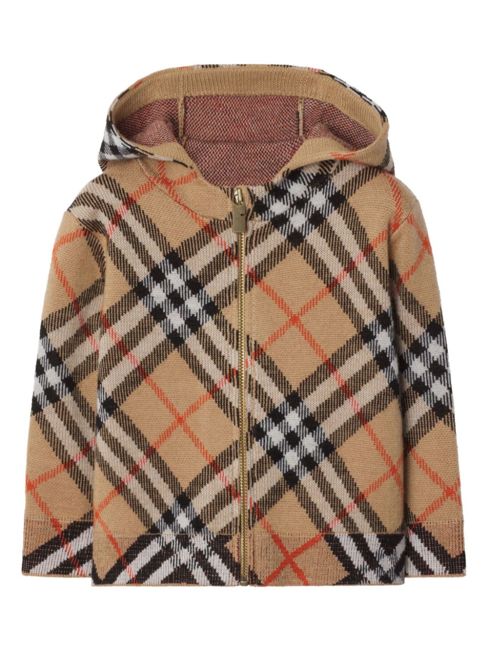 Burberry Kids Vintage Check wool hoodie - Brown